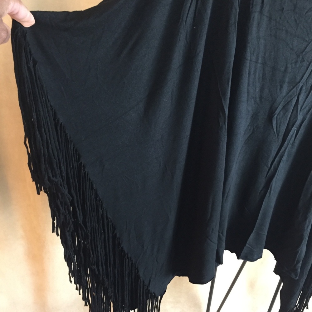 Fringe Poncho, Black, size 1X - Picture 11 of 11